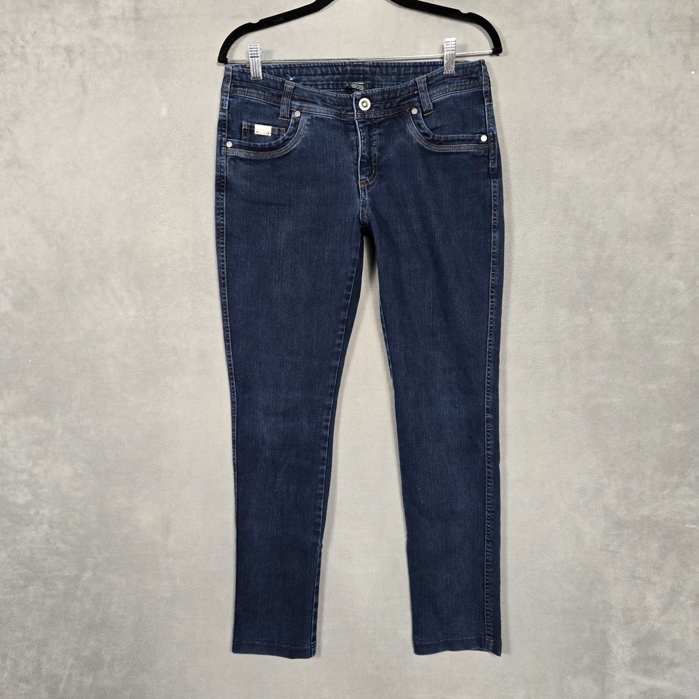Kuhl Women's Danzr Skinny Jeans size 8 short (30x28.5) blue dark wash